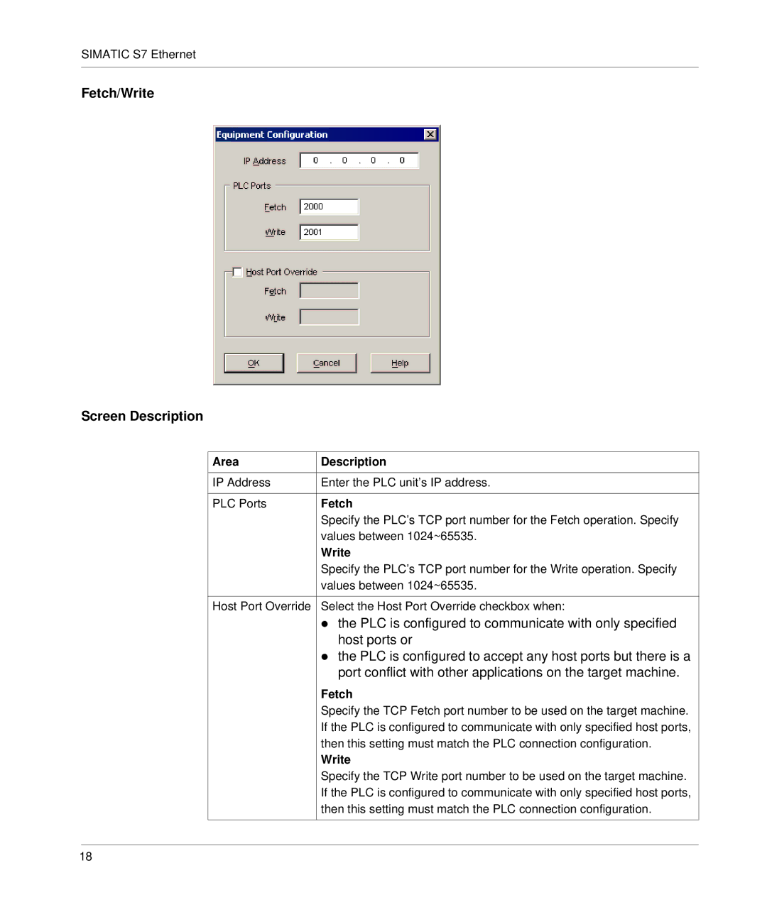 Schneider Electric S7 manual Fetch/Write Screen Description 