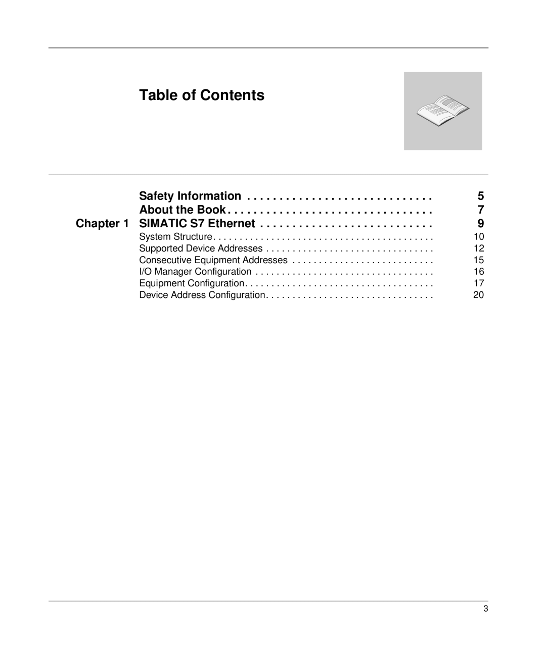 Schneider Electric S7 manual Table of Contents 