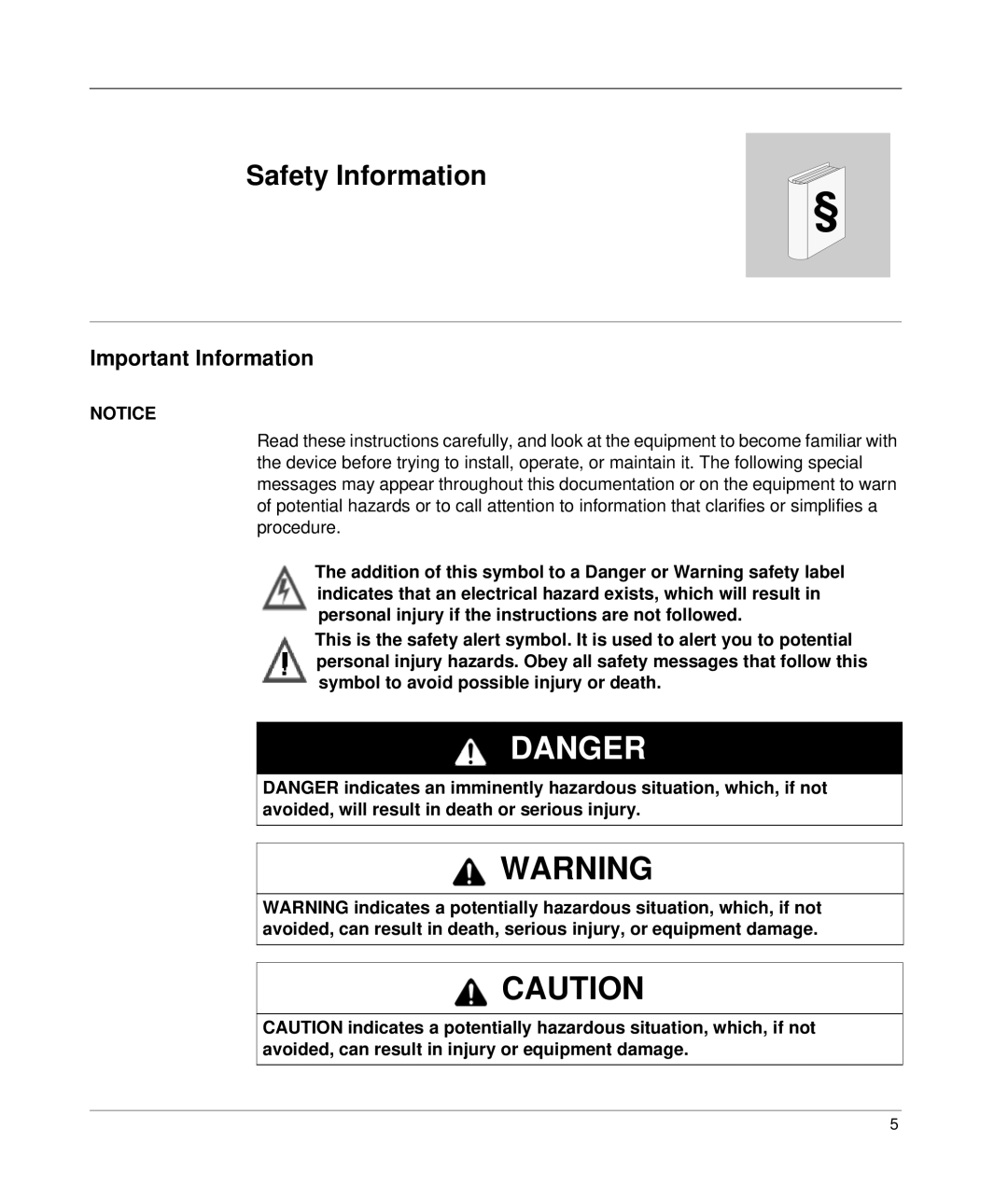 Schneider Electric S7 manual Safety Information, Important Information 