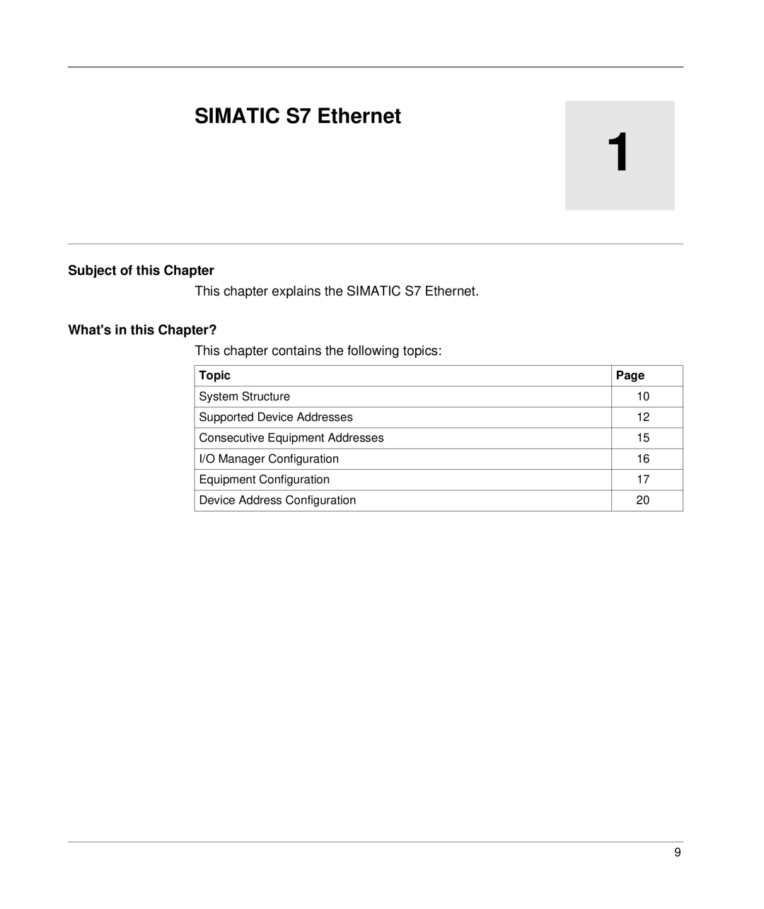 Schneider Electric manual Simatic S7 Ethernet, Subject of this Chapter, Whats in this Chapter? 