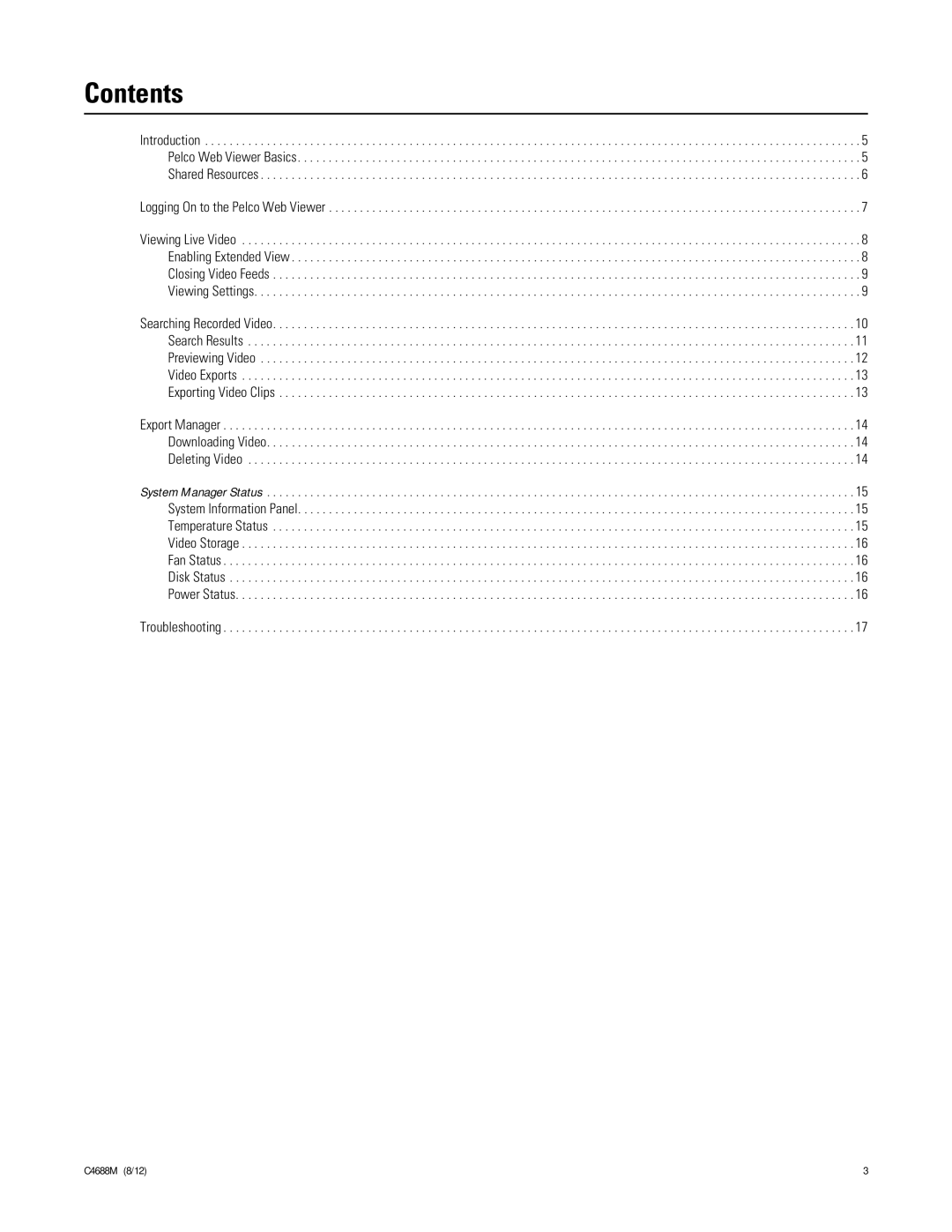 Schneider Electric SM5200 manual Contents 