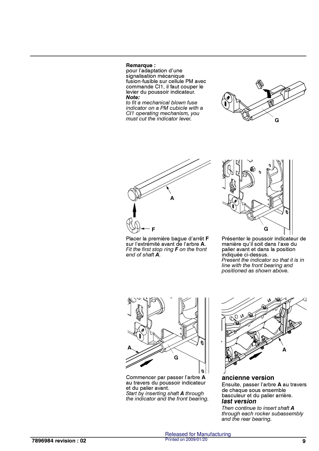 Schneider Electric SM6 manual Ancienne version, Remarque 