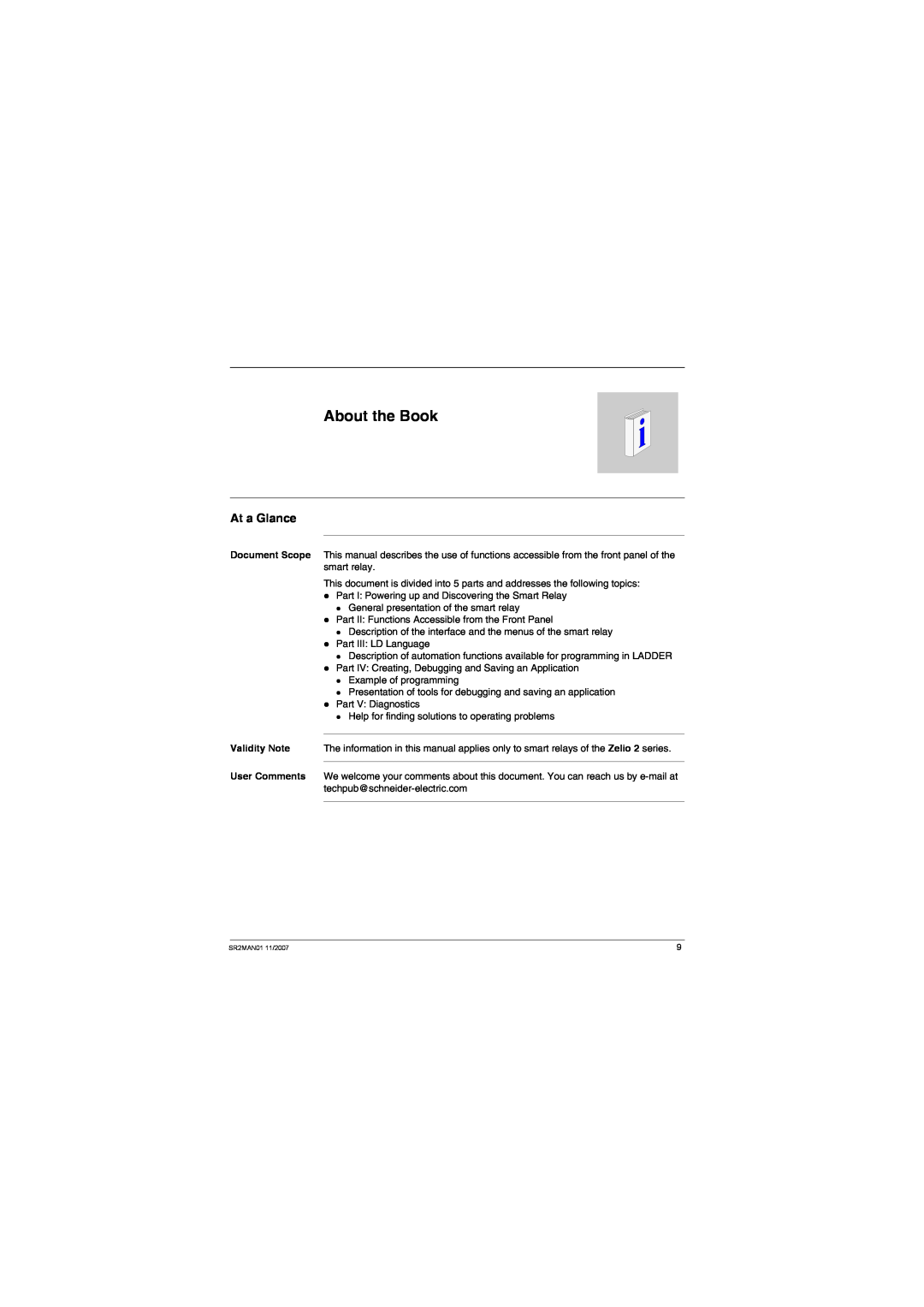 Schneider Electric SR2MAN01 user manual About the Book, At a Glance 