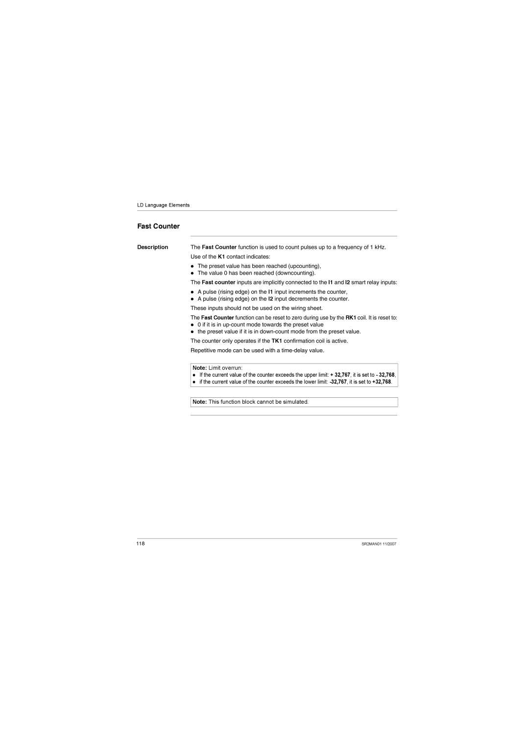 Schneider Electric SR2MAN01 user manual Fast Counter 