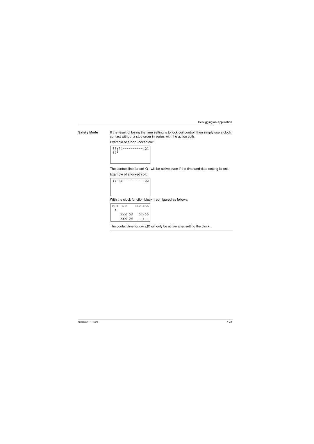 Schneider Electric SR2MAN01 user manual Safety Mode, Example of a non-locked coil 