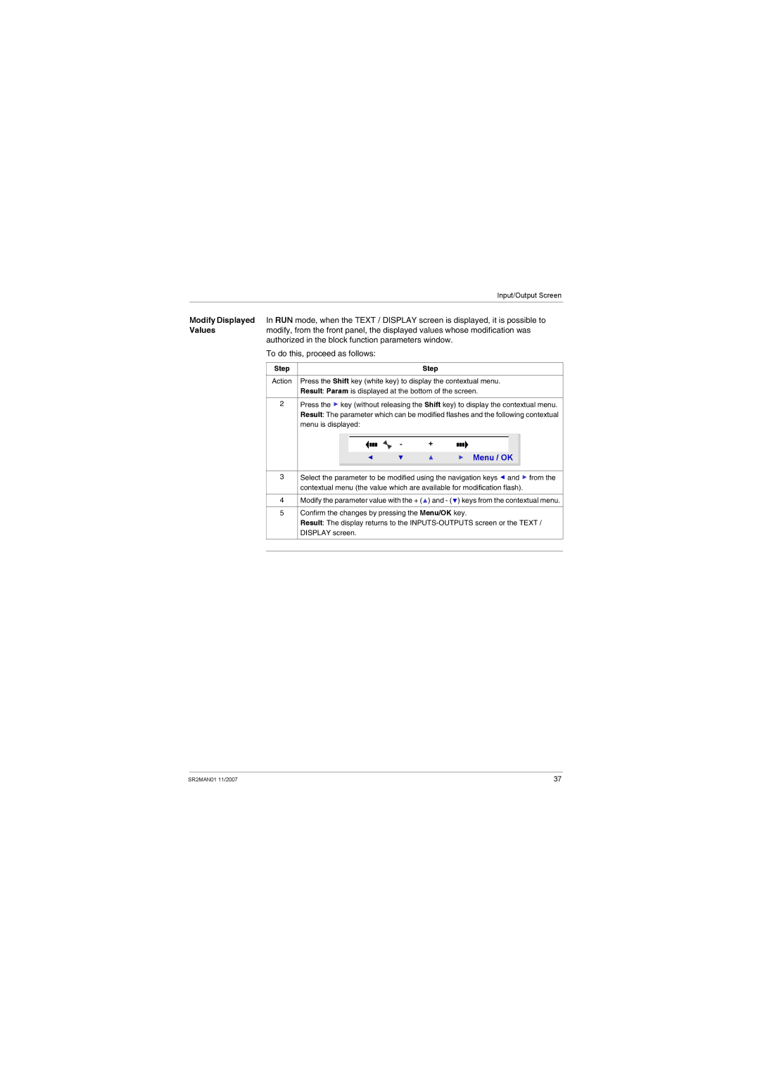 Schneider Electric SR2MAN01 user manual Press the Shift key white key to display the contextual menu 