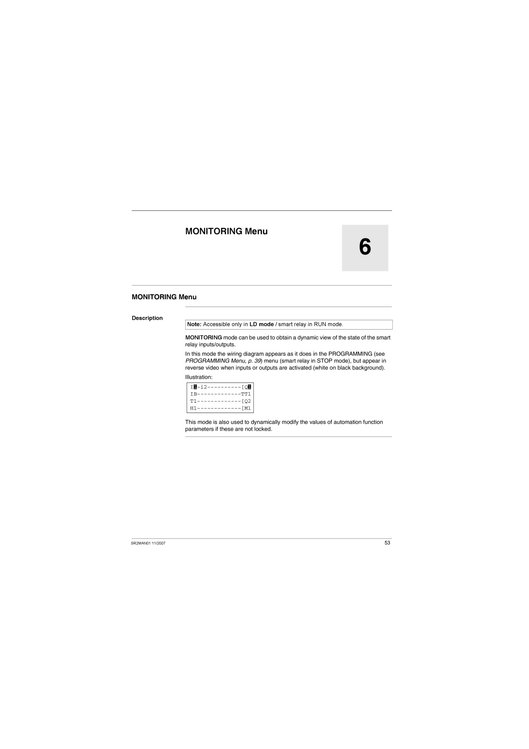 Schneider Electric SR2MAN01 user manual Monitoring Menu 