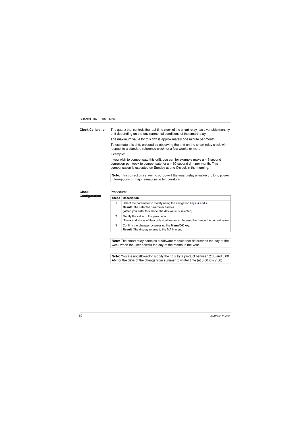 Schneider Electric SR2MAN01 user manual Example, Clock Configuration, Steps Description 