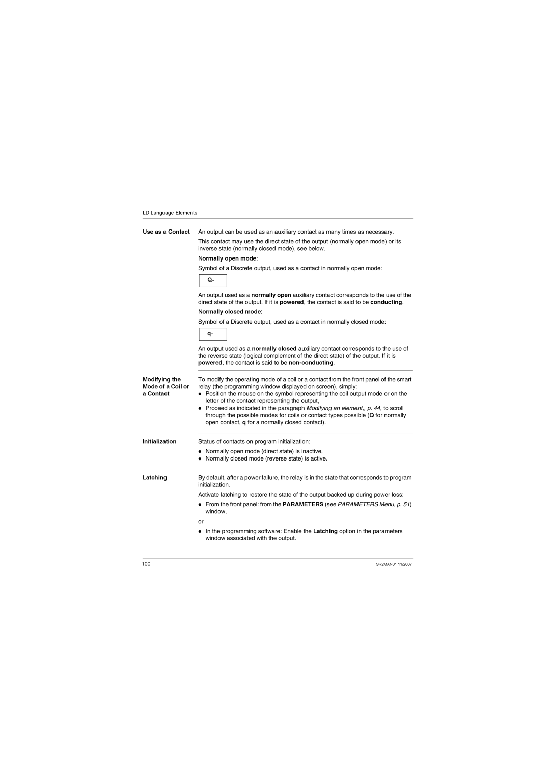 Schneider Electric SR2MAN01 user manual Normally open mode, Window associated with the output 