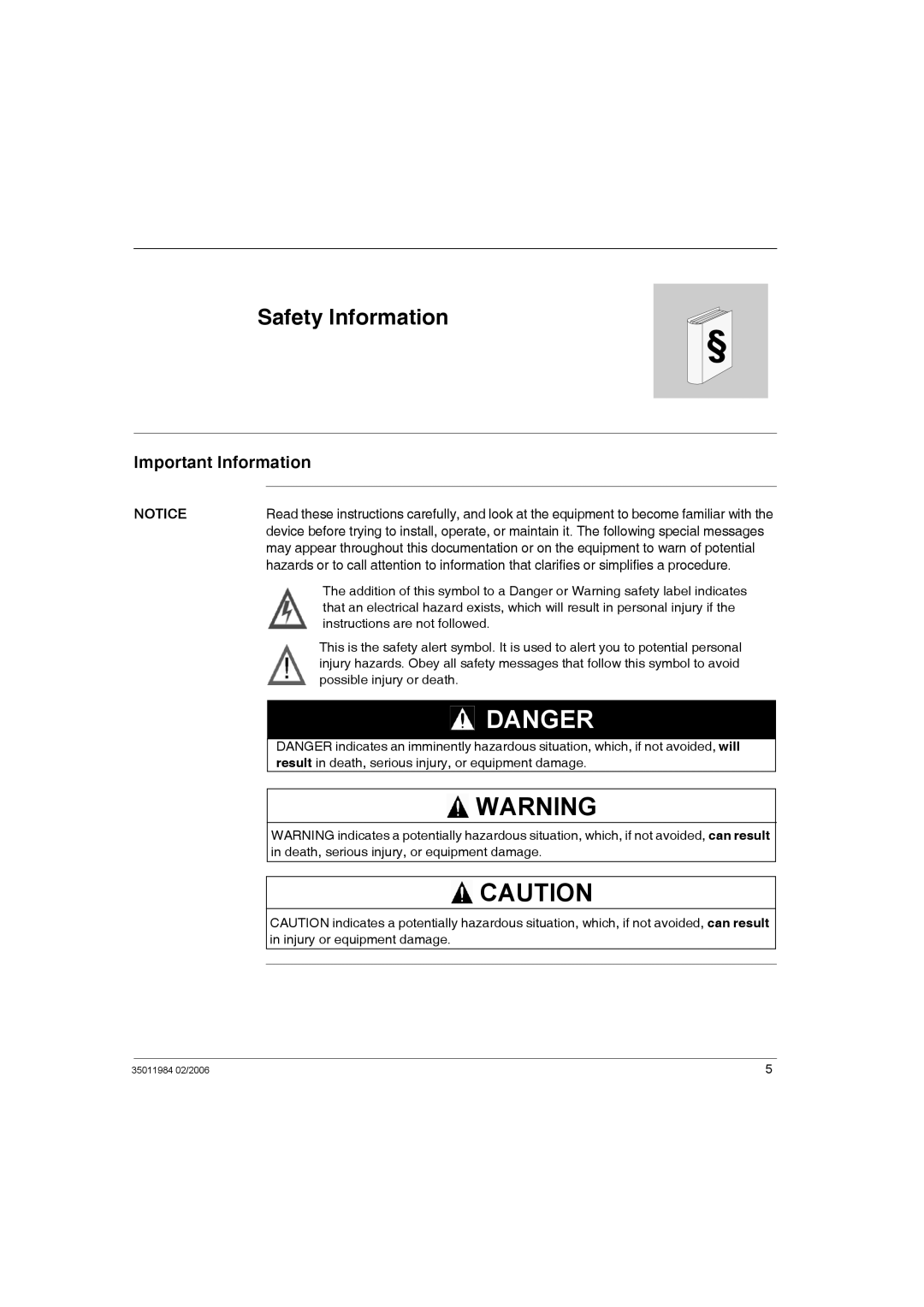 Schneider Electric TSXCUSBMBP user manual Safety Information, Important Information 