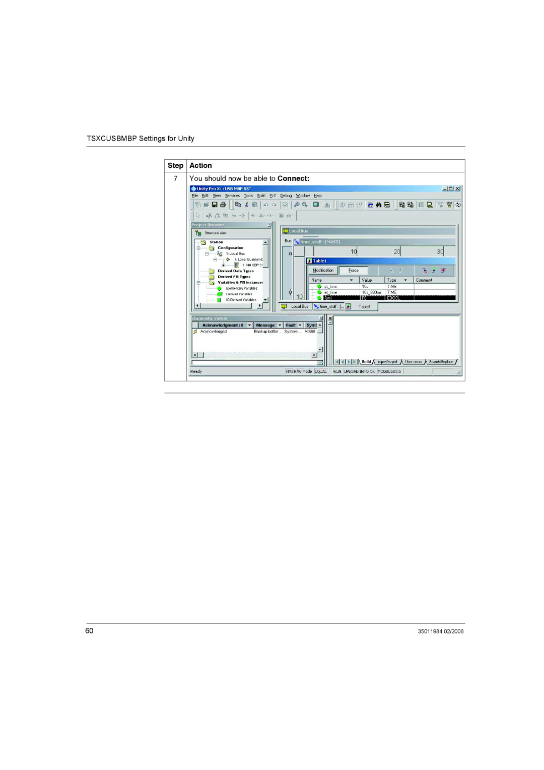 Schneider Electric TSXCUSBMBP user manual You should now be able to Connect 