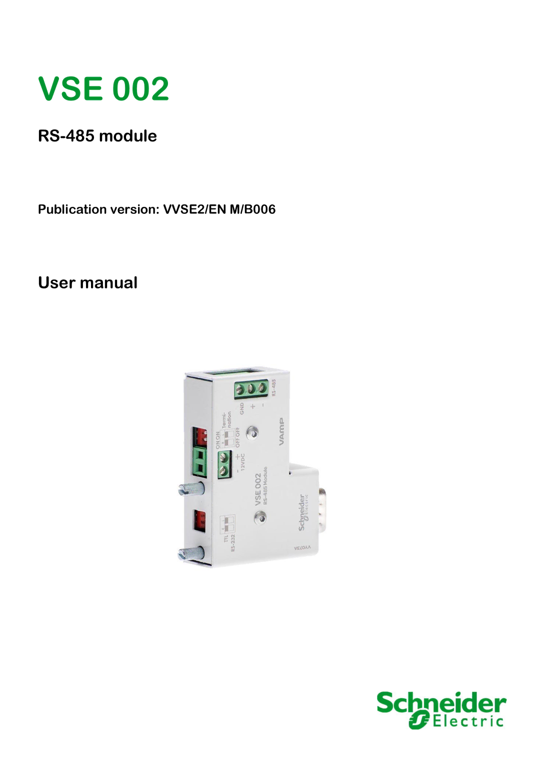 Schneider Electric VSE 002 user manual Vse 