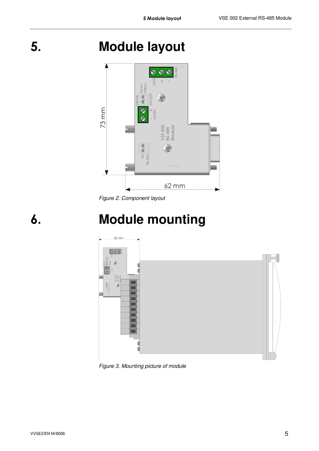 Schneider Electric VSE 002 user manual Module layout, Module mounting 