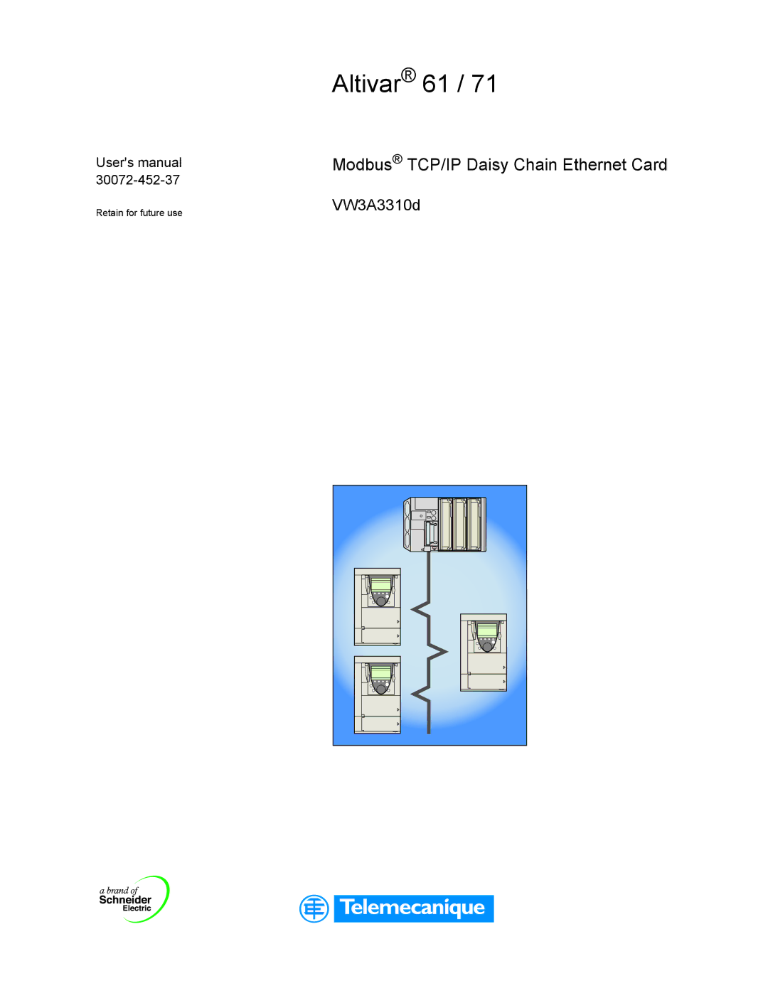 Schneider Electric VW3A3310d user manual Altivar 61 