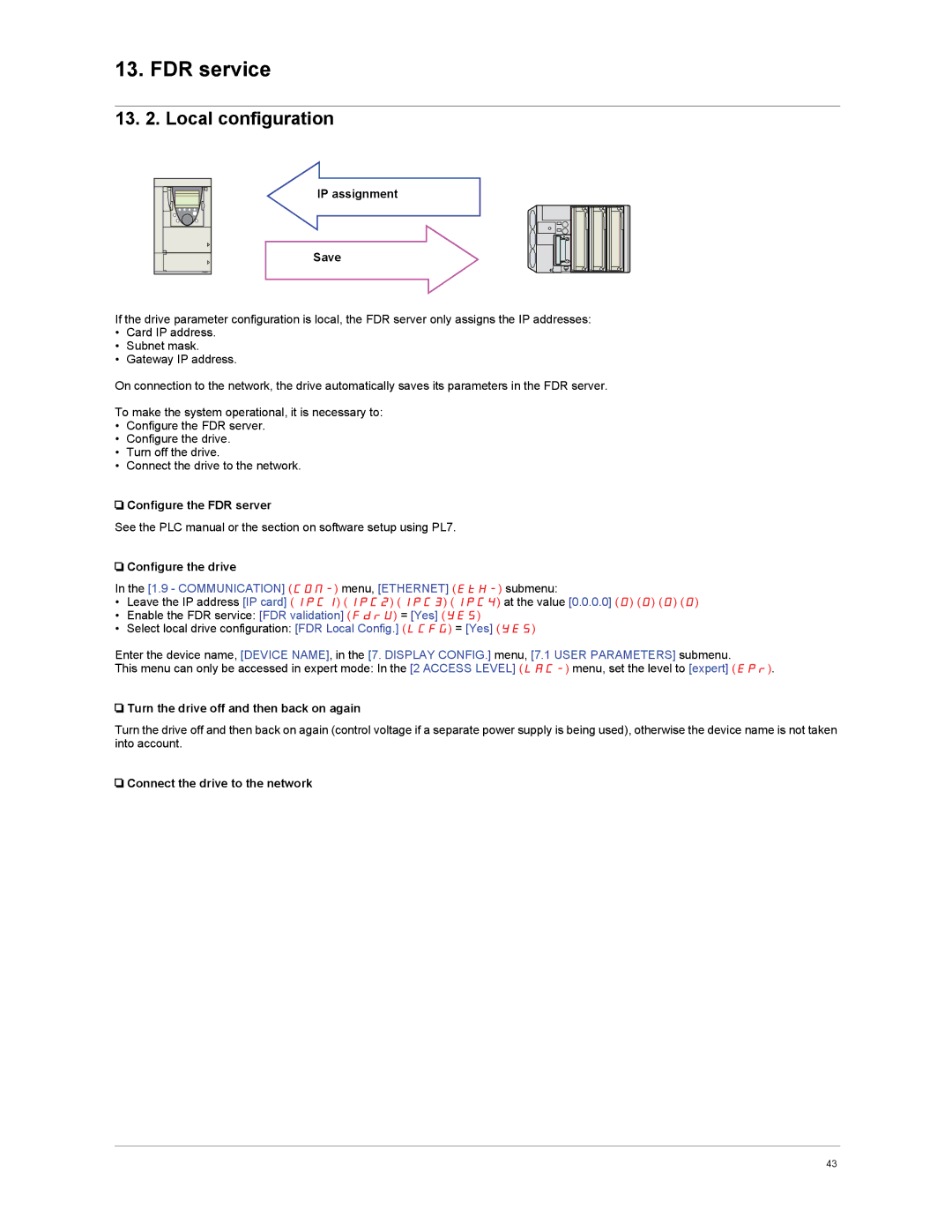 Schneider Electric VW3A3310d user manual Local configuration 