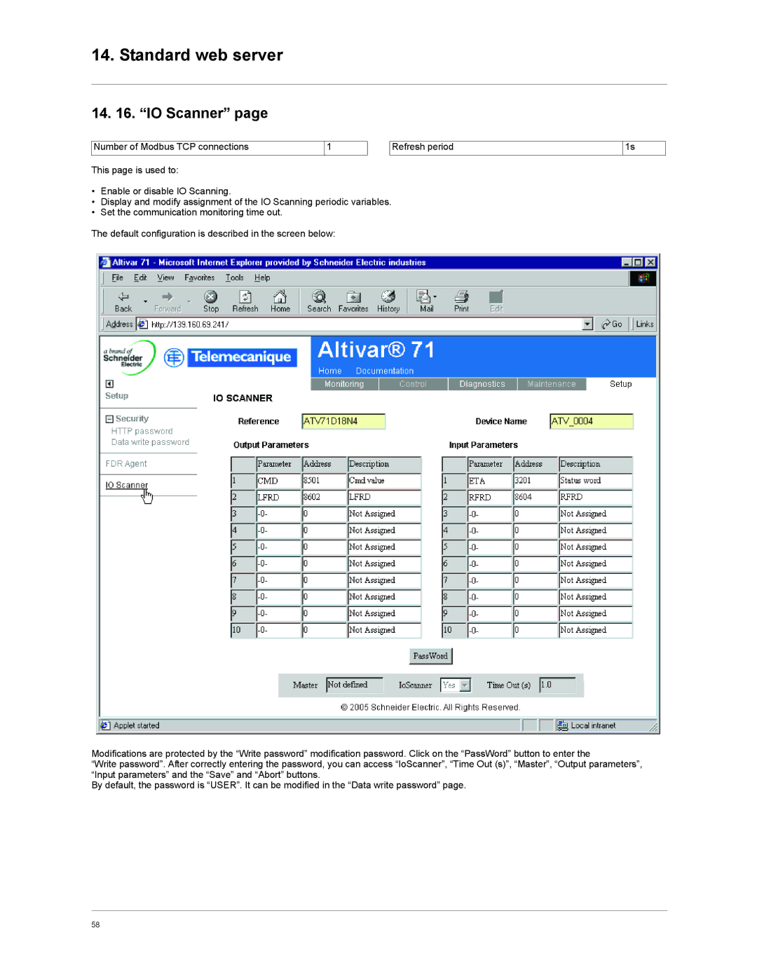 Schneider Electric VW3A3310d user manual IO Scanner 