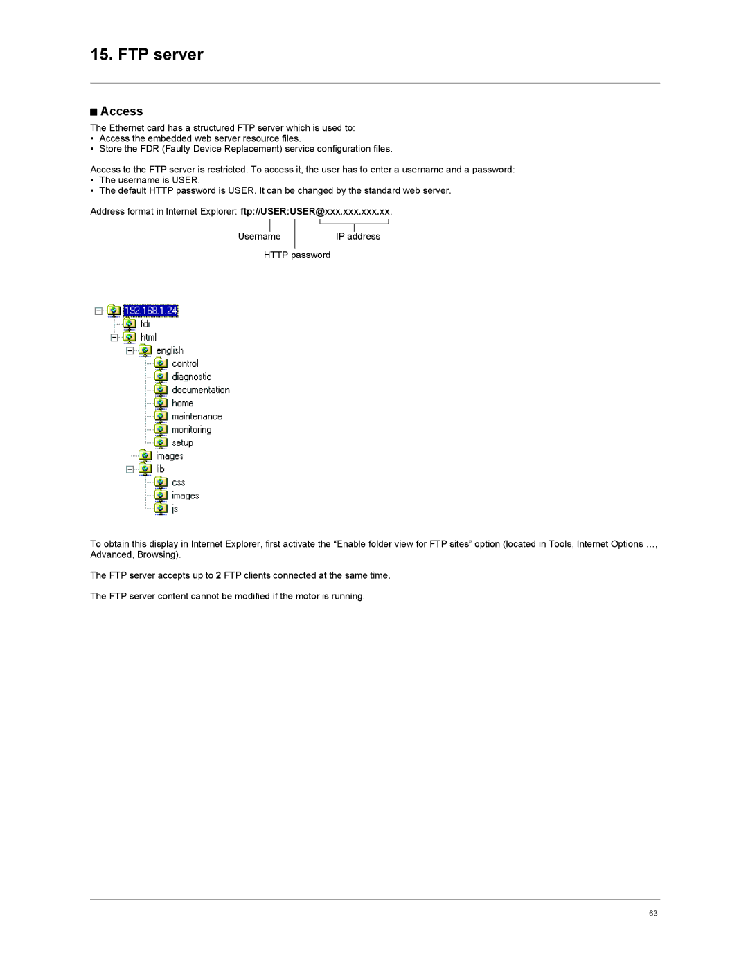 Schneider Electric VW3A3310d user manual FTP server, Access 