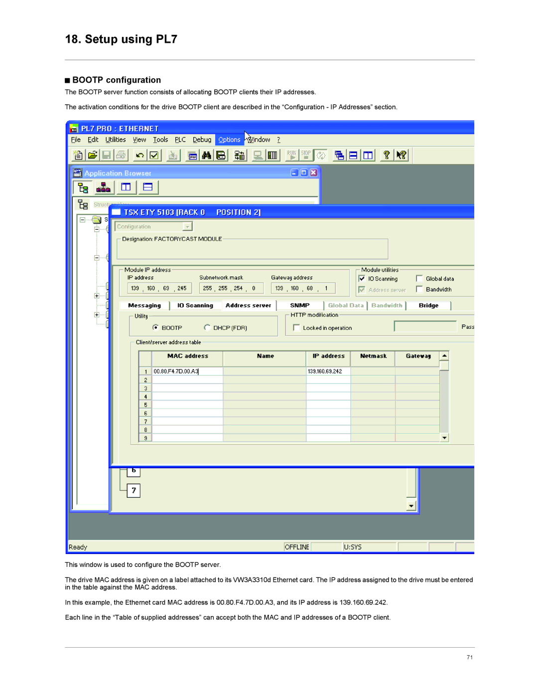 Schneider Electric VW3A3310d user manual Bootp configuration 