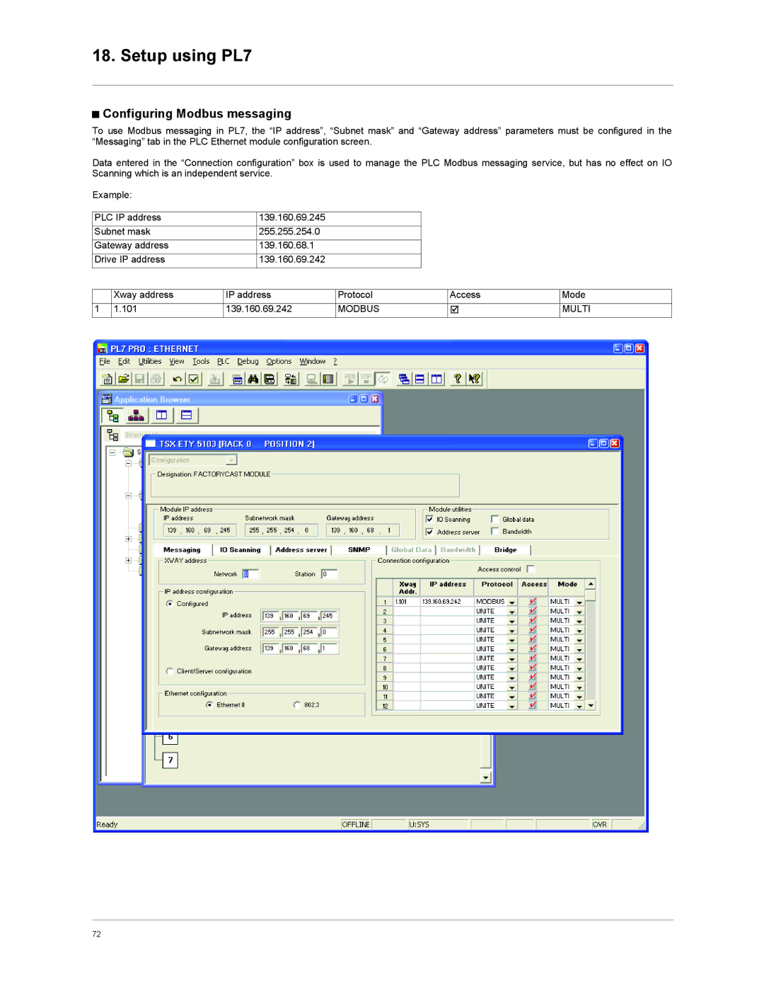 Schneider Electric VW3A3310d user manual Configuring Modbus messaging, Multi 