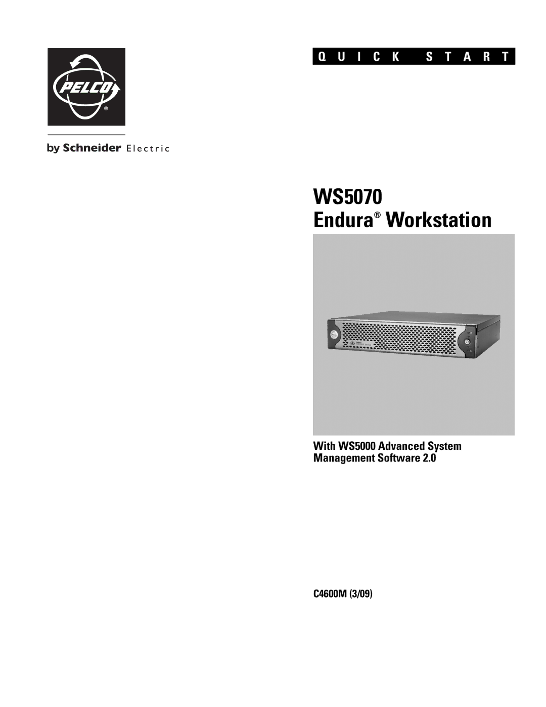 Schneider Electric quick start WS5070 Endura Workstation 