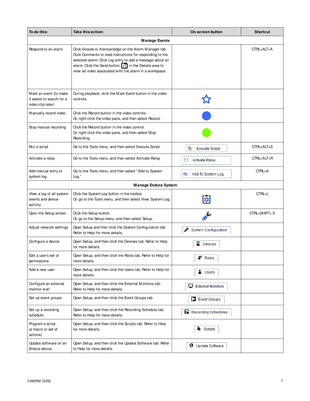 Schneider Electric WS5070 Controls Video clip later, Click the Record button in the video controls, Recording Run a script 