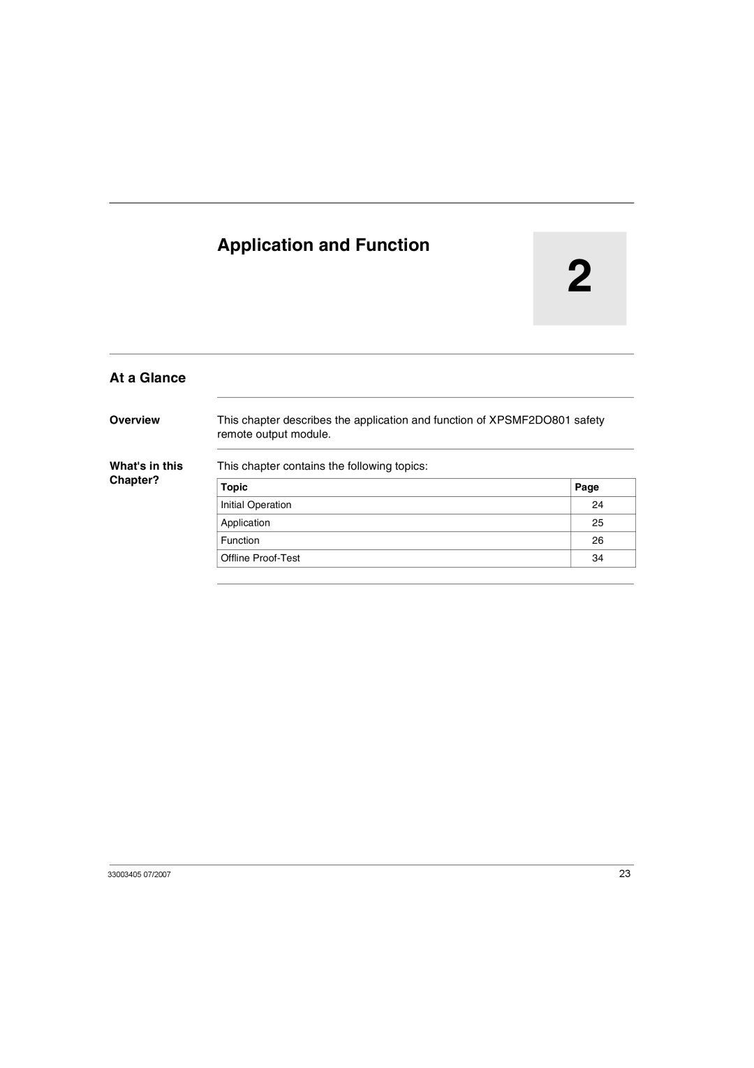 Schneider Electric XPSMF2DO801 manual Application and Function, At a Glance 