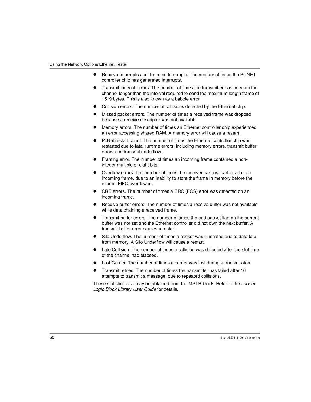 Schneider Optics Modicon Quantum Ethernet manual Using the Network Options Ethernet Tester 