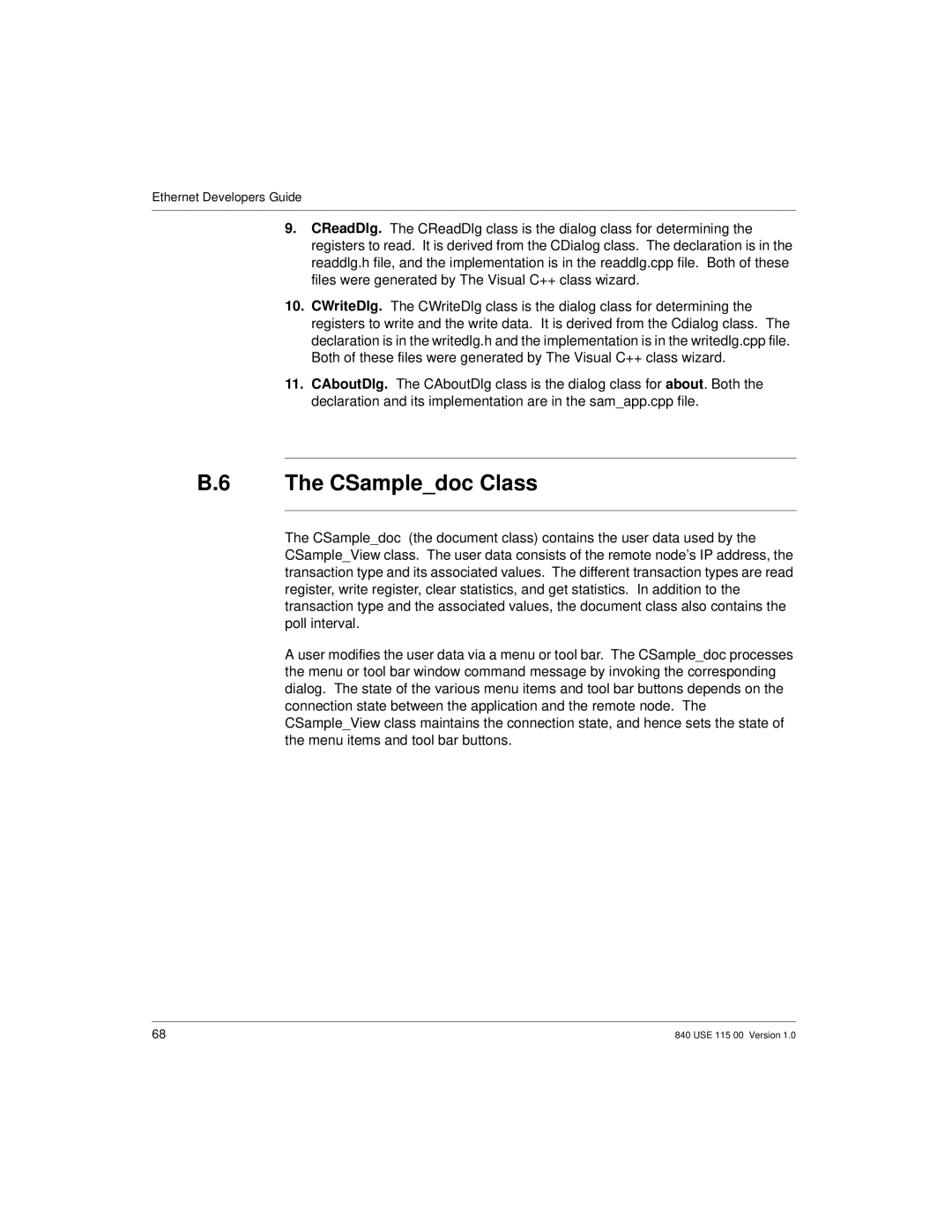 Schneider Optics Modicon Quantum Ethernet manual CSampledoc Class 