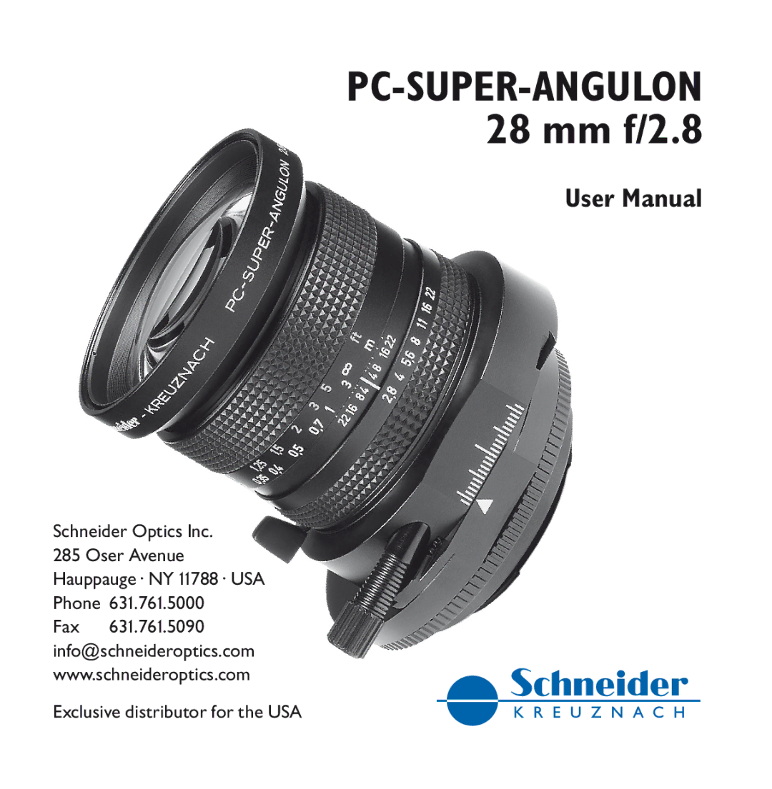 Schneider Optics PC-SUPER-ANGULON 28 mm f/2.8 manual 