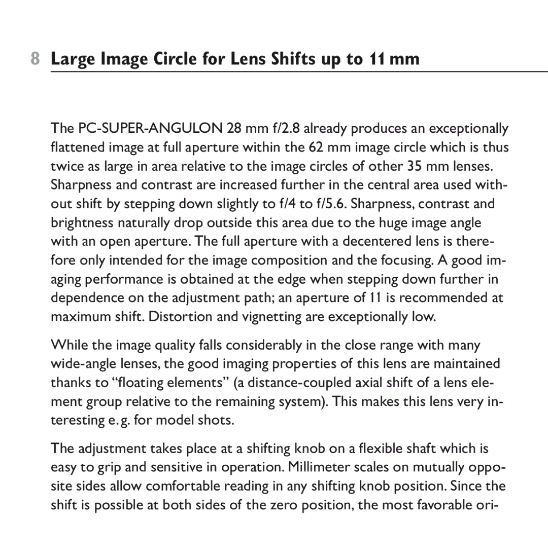 Schneider Optics PC-SUPER-ANGULON 28 mm f/2.8 manual Large Image Circle for Lens Shifts up to 1¡ mm 