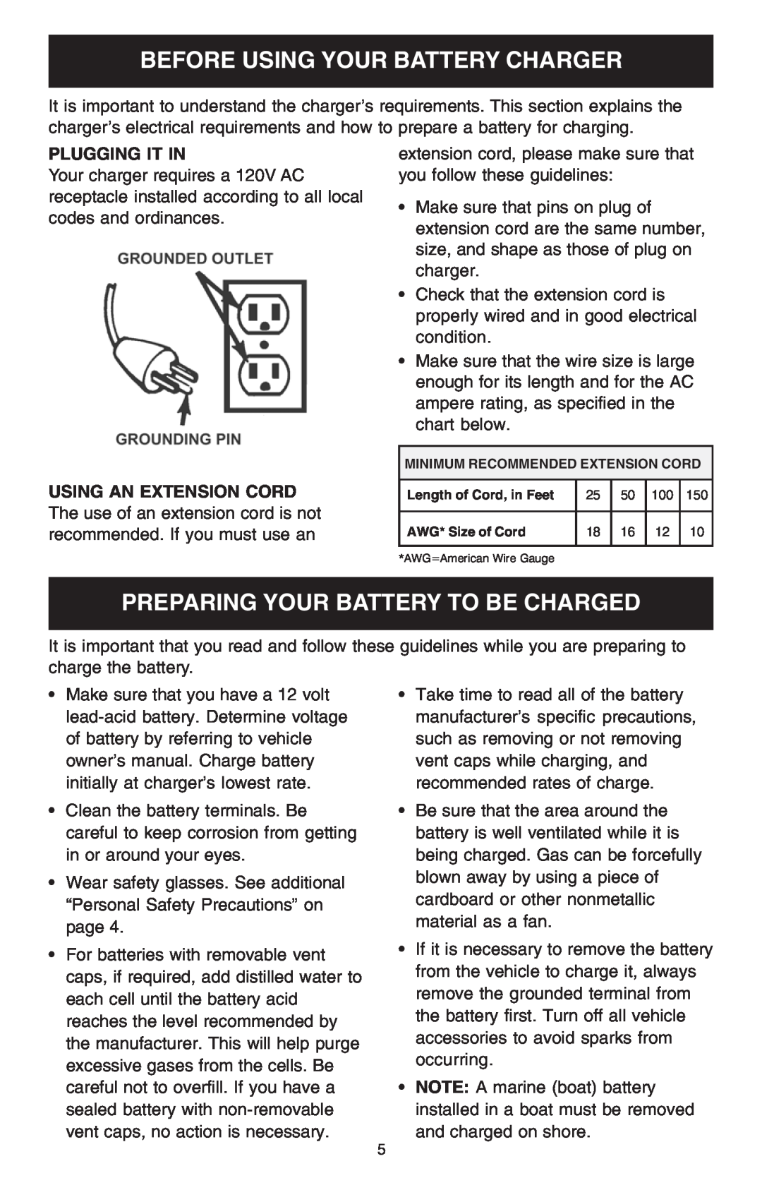 Schumacher 1200A owner manual Before Using Your Battery Charger, Preparing Your Battery To Be Charged, Plugging It In 