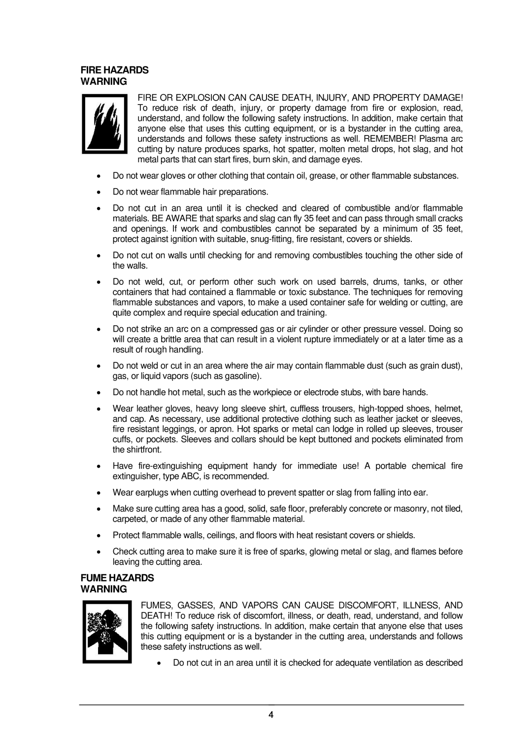 Schumacher 120V manual Fire Hazards, Fume Hazards 