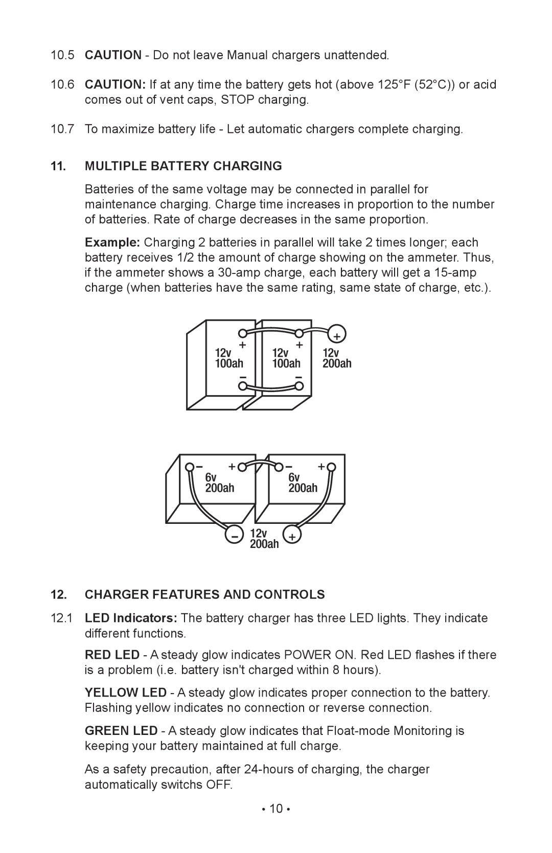 Schumacher 85-716 instruction manual Multiple Battery Charging, Charger Features and Controls 