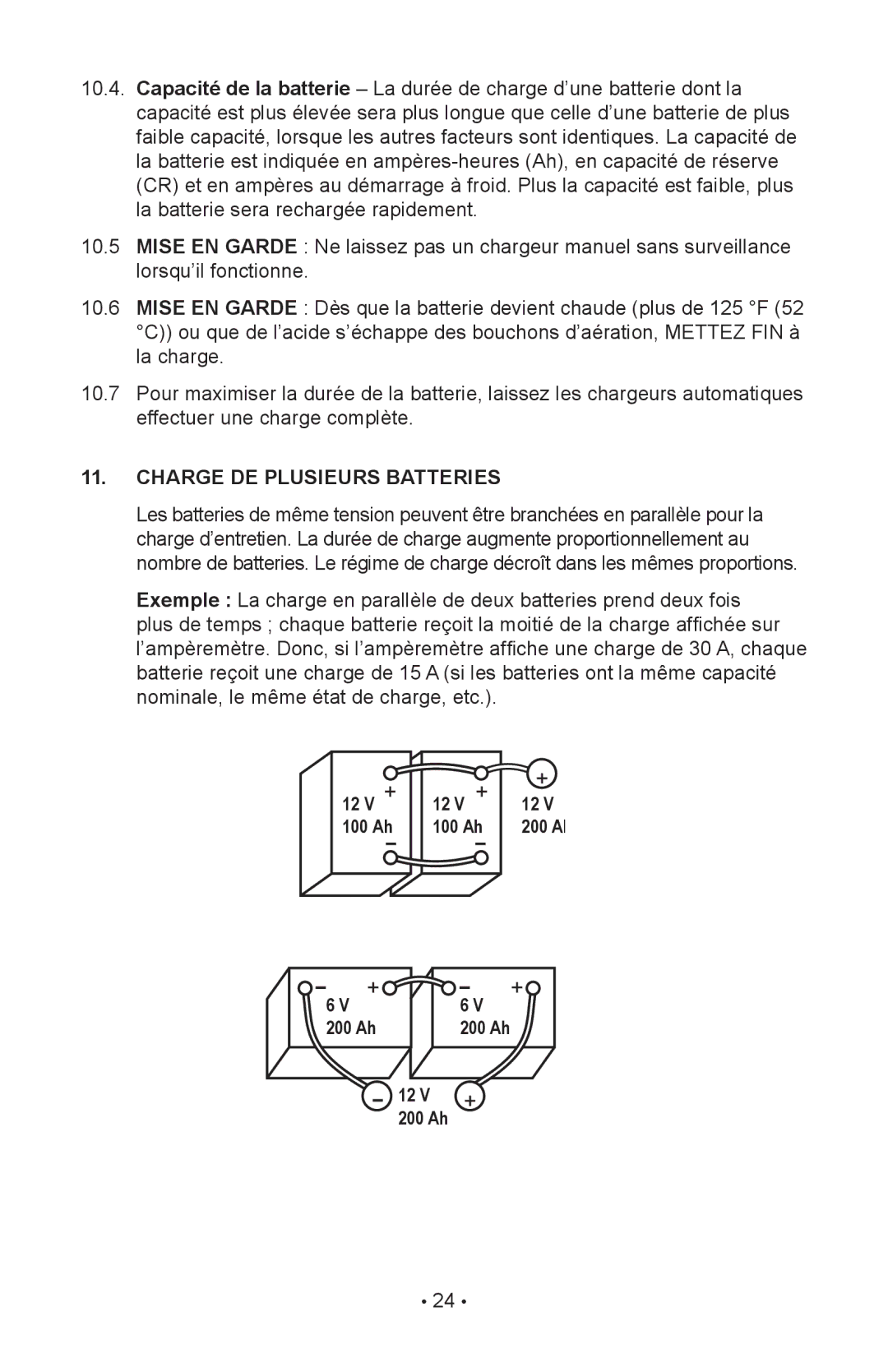 Schumacher 85-716 instruction manual Charge DE Plusieurs Batteries 