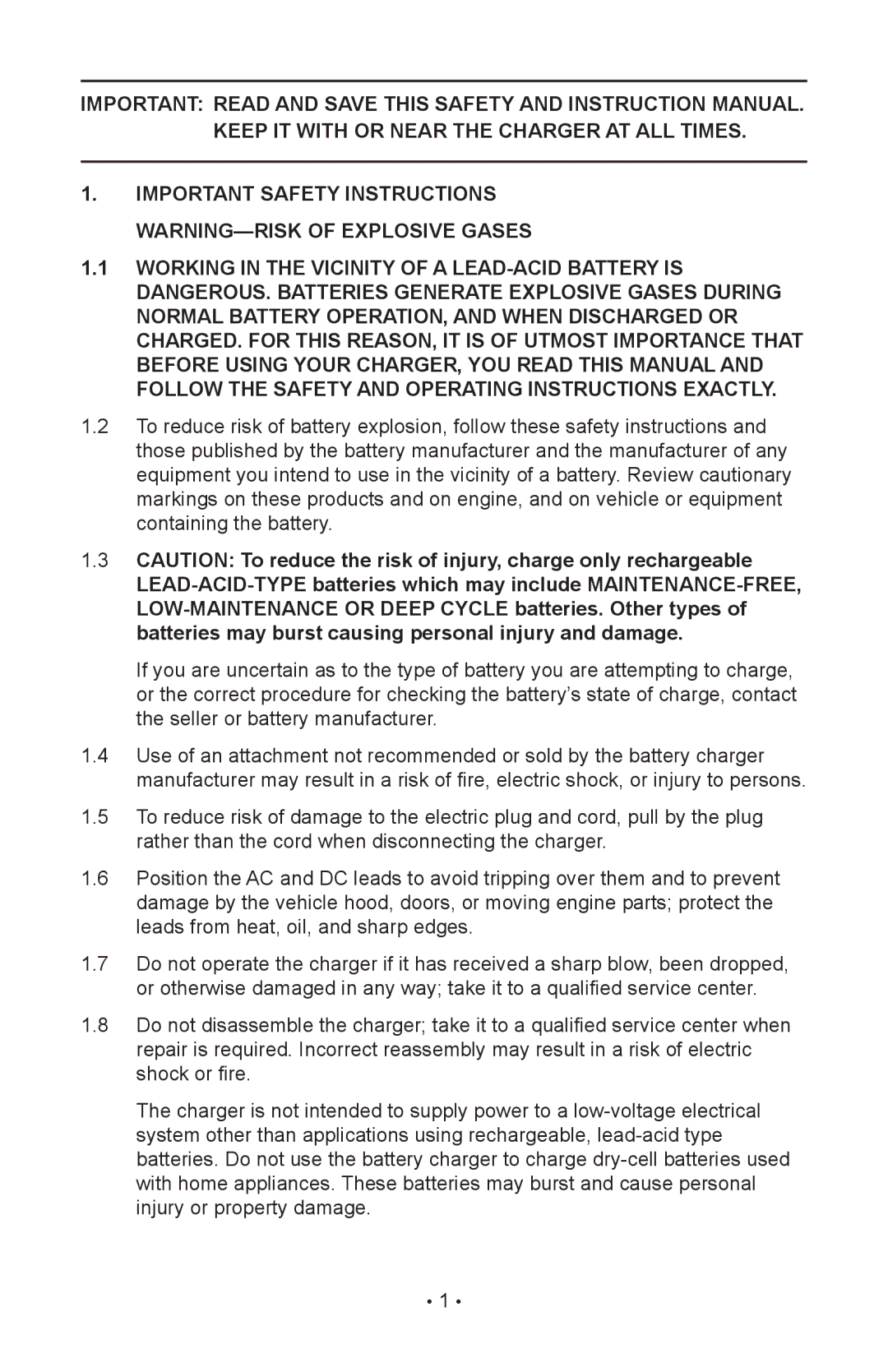 Schumacher 85-716 instruction manual 