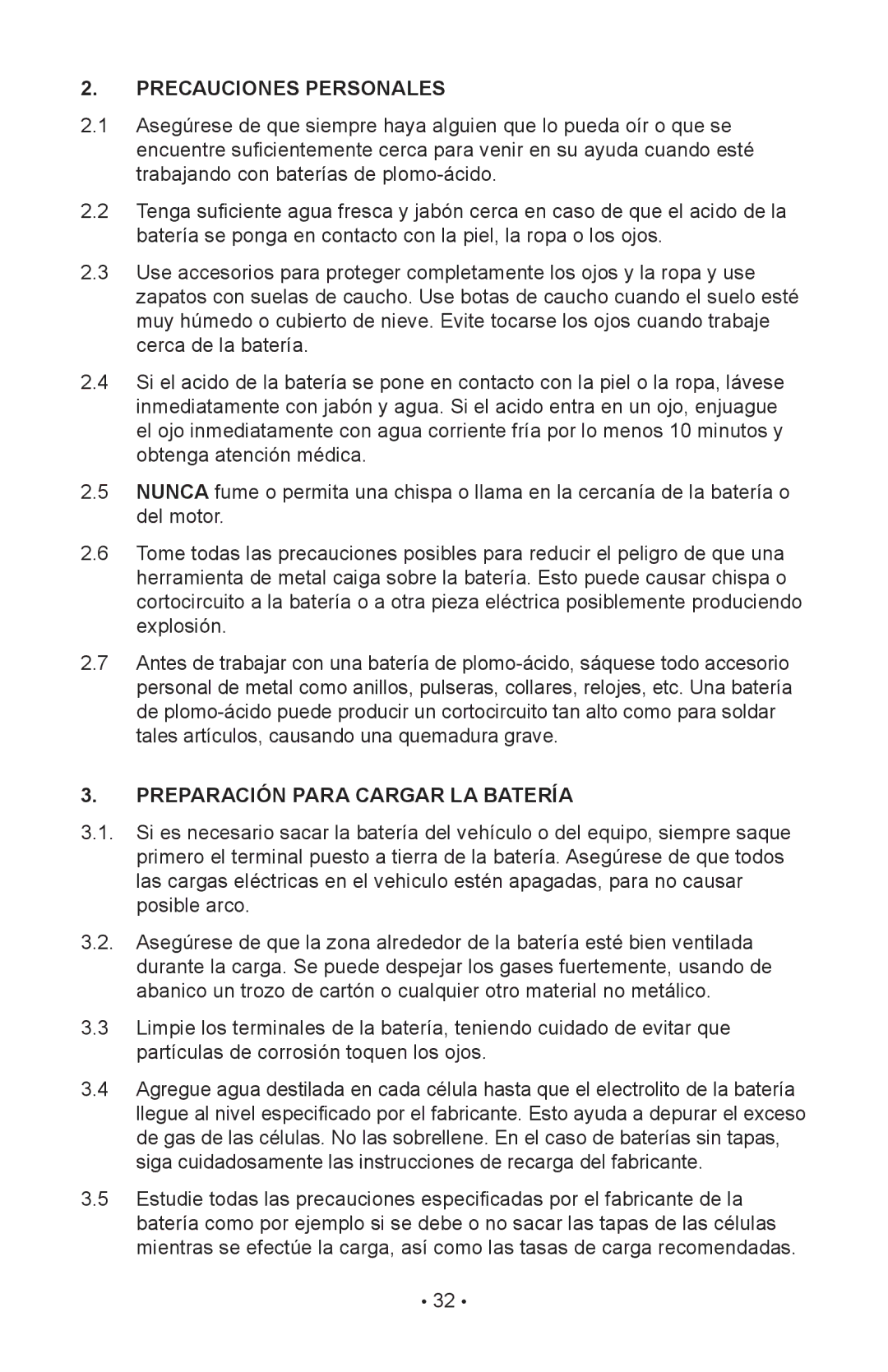 Schumacher 85-716 instruction manual Precauciones Personales, Preparación Para Cargar LA Batería 