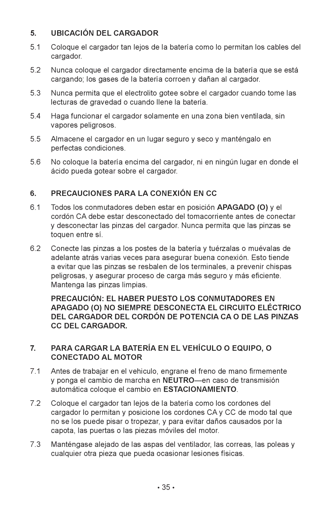 Schumacher 85-716 instruction manual Ubicación DEL Cargador, Precauciones Para LA Conexión EN CC 