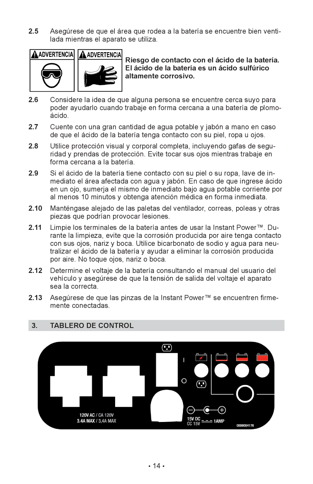 Schumacher 94026936, IP-1800I, 00-99-000990-0809 owner manual Tablero DE Control 