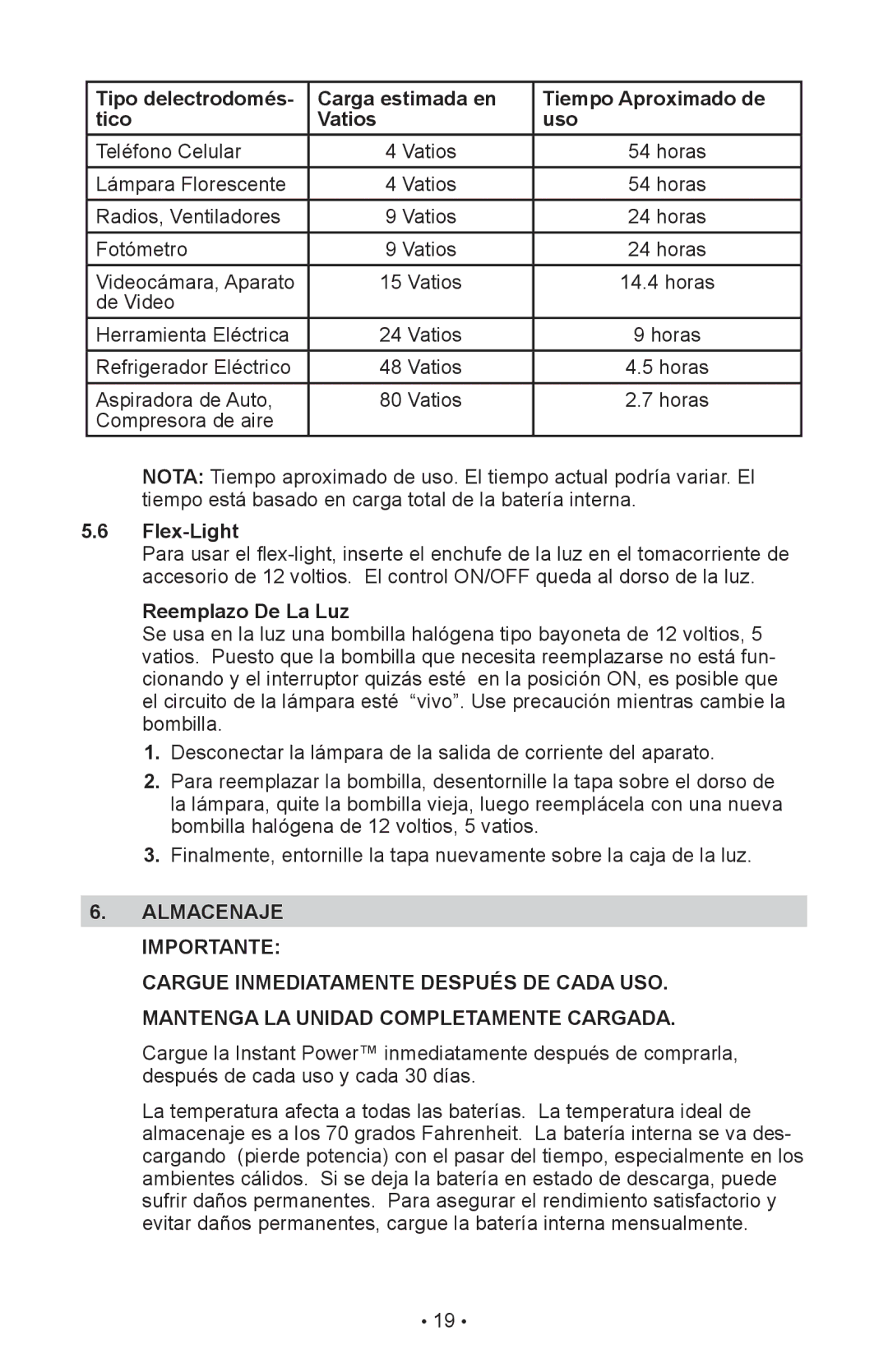 Schumacher 00-99-000990-0809, 94026936, IP-1800I owner manual Flex-Light, Reemplazo De La Luz 