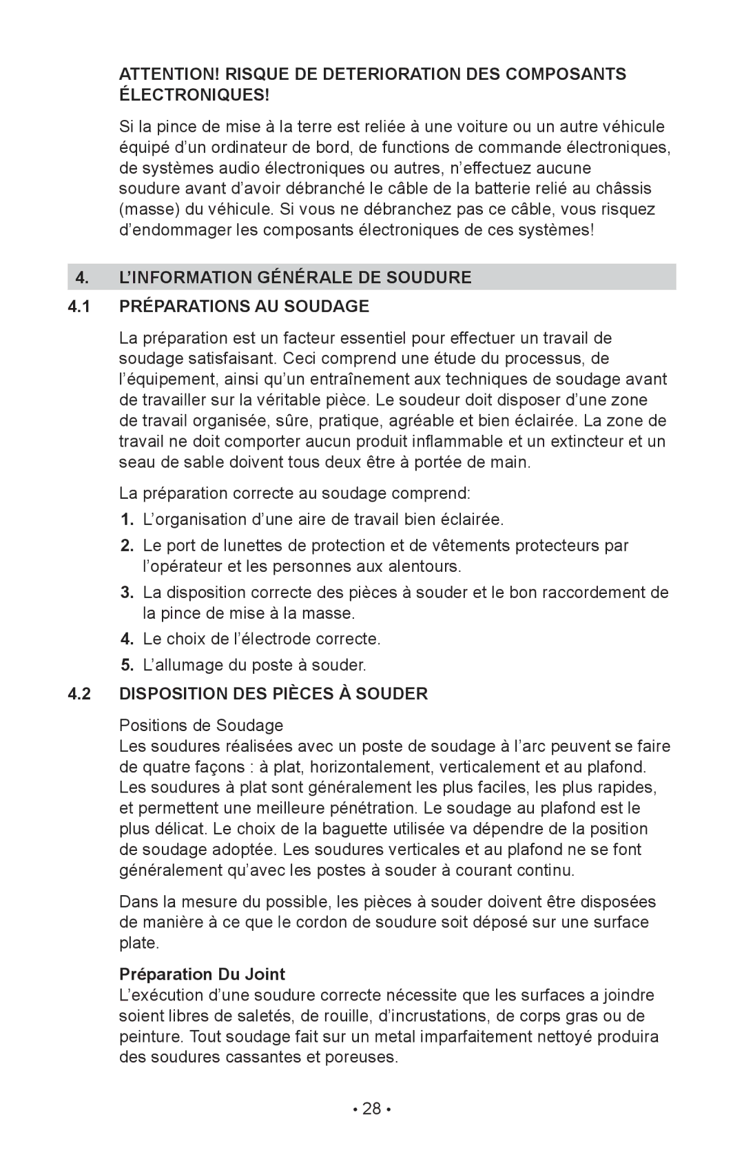 Schumacher 00-99-000985/1009 ’INFORMATION Générale DE Soudure Préparations AU Soudage, Disposition DES Pièces À Souder 