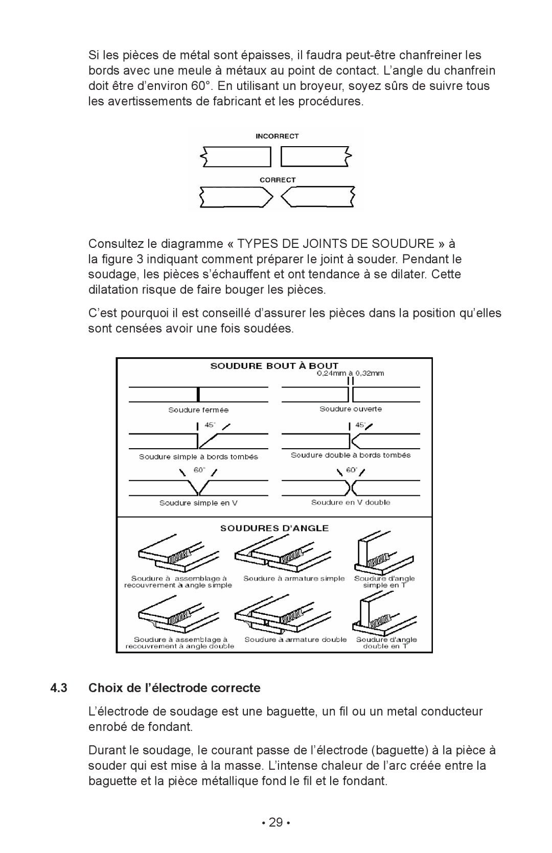 Schumacher 98026071, 94070A, 00-99-000985/1009 manual Choix de l’électrode correcte 