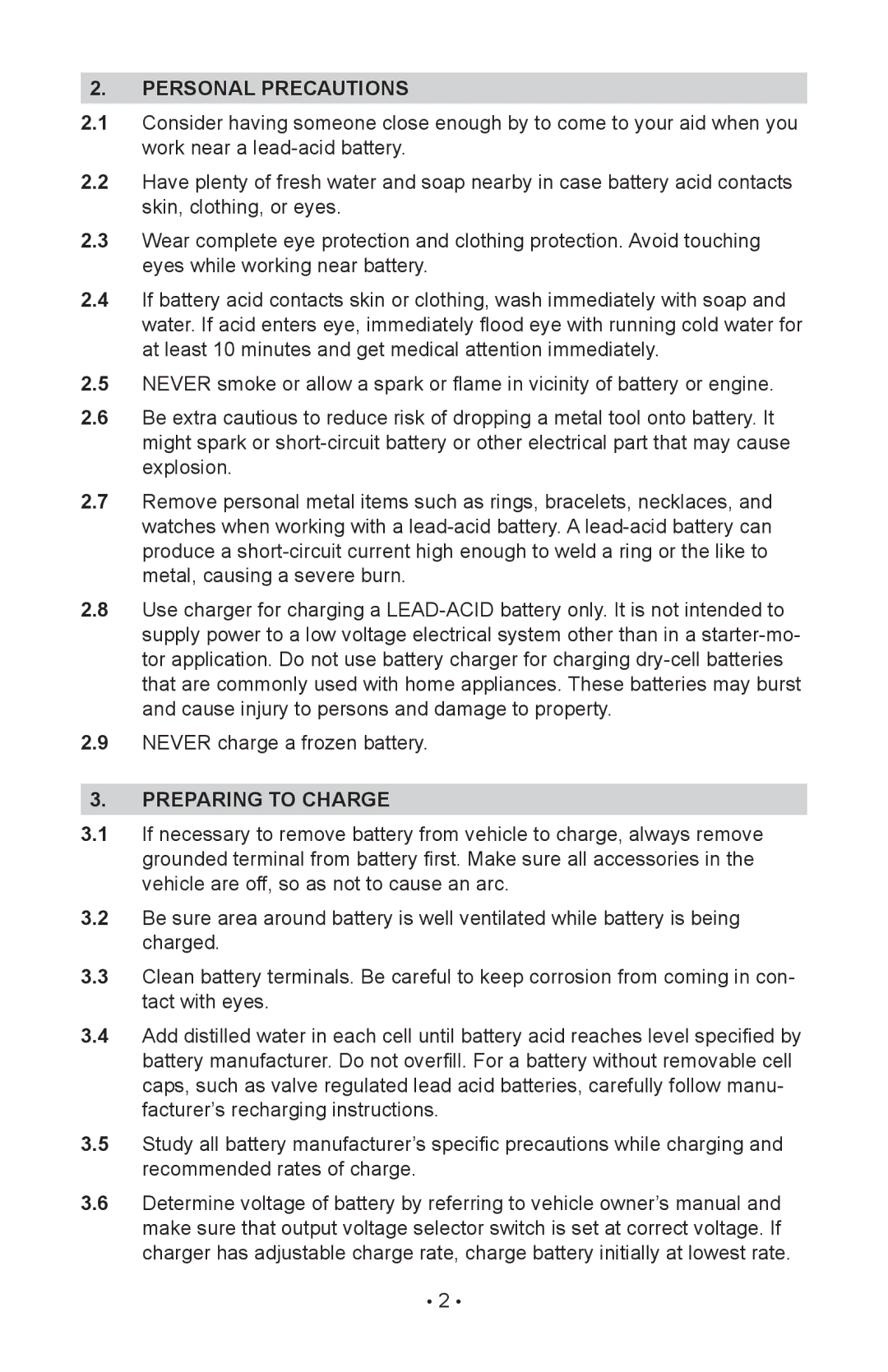 Schumacher CBC-1000 owner manual Personal Precautions, Preparing to Charge 