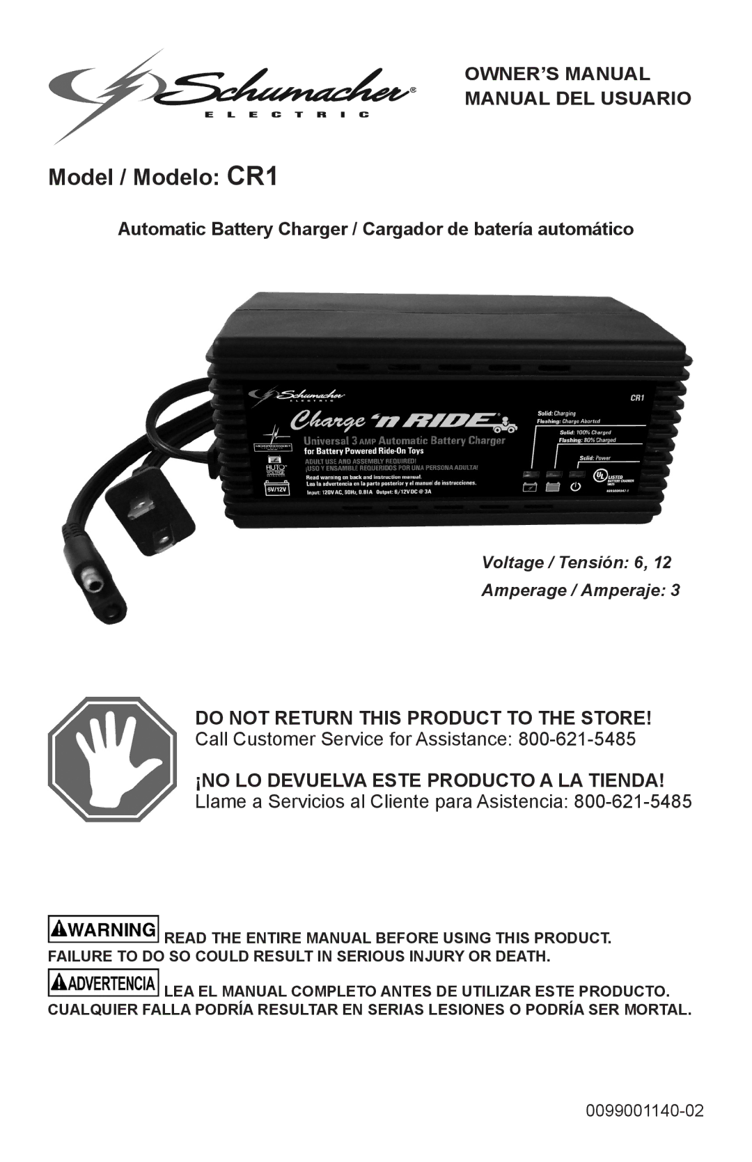 Schumacher owner manual Model / Modelo CR1 