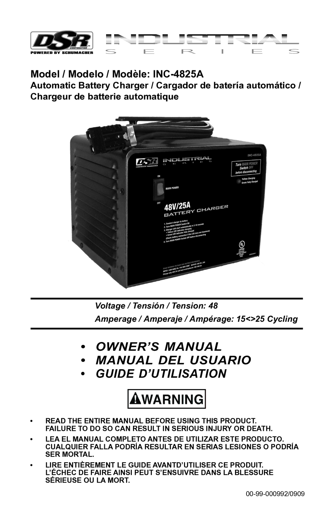 Schumacher INC-14825A owner manual Guide D’UTILISATION 