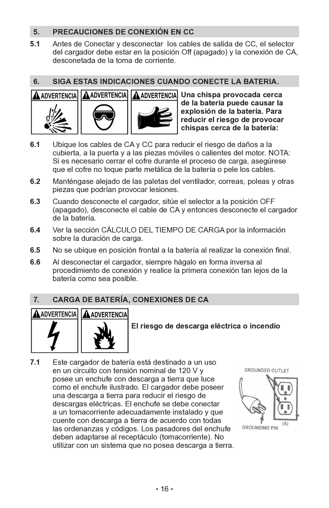 Schumacher INC-14825A owner manual Precauciones DE Conexión EN CC, Siga Estas Indicaciones Cuando Conecte LA Bateria 