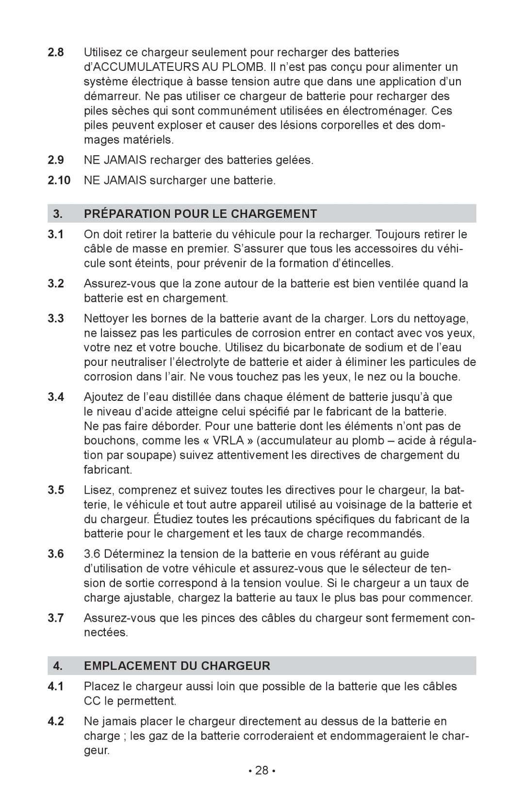 Schumacher INC-2405A owner manual Préparation Pour LE Chargement, Emplacement DU Chargeur 