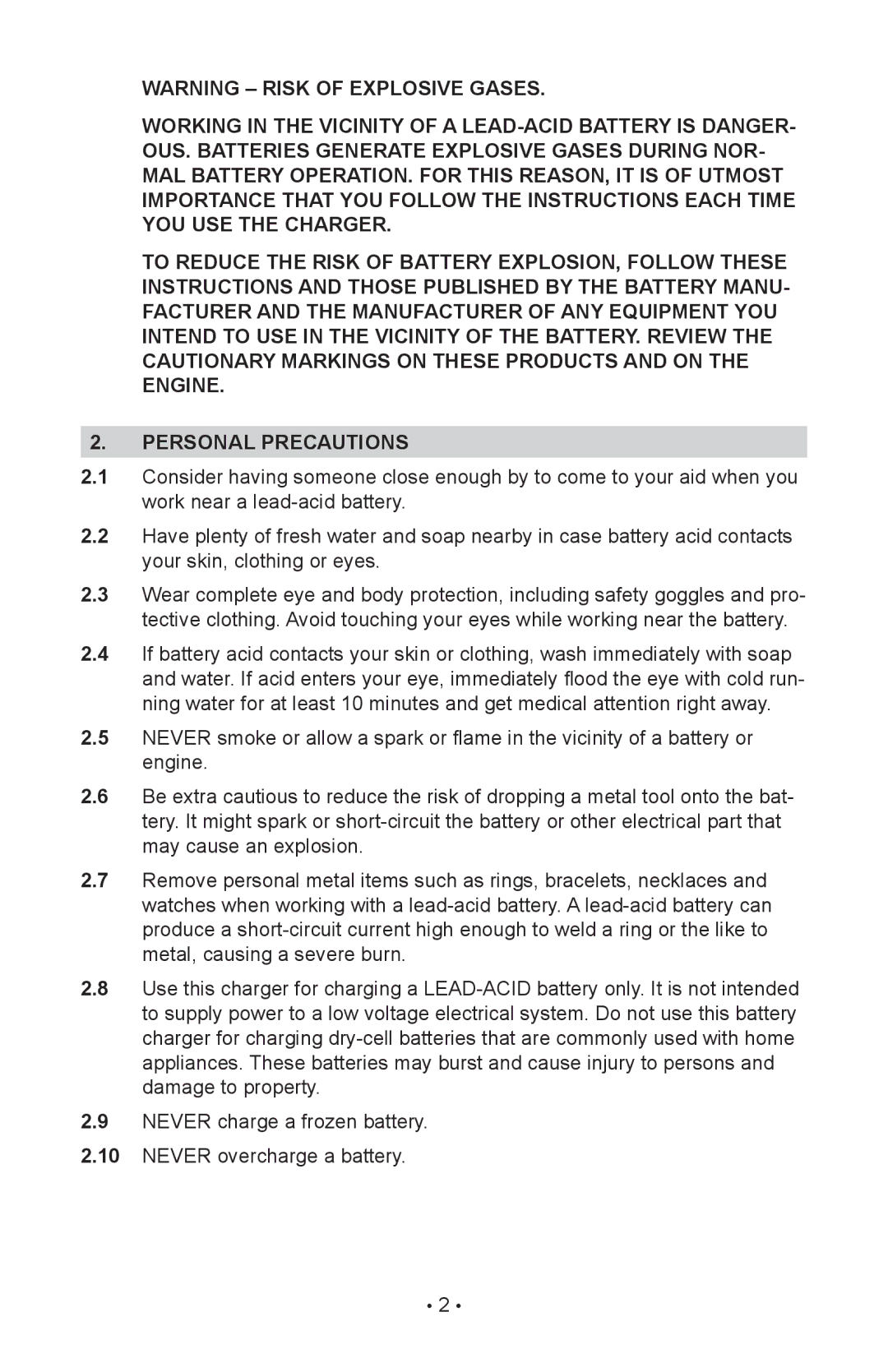 Schumacher INC-2405A owner manual 