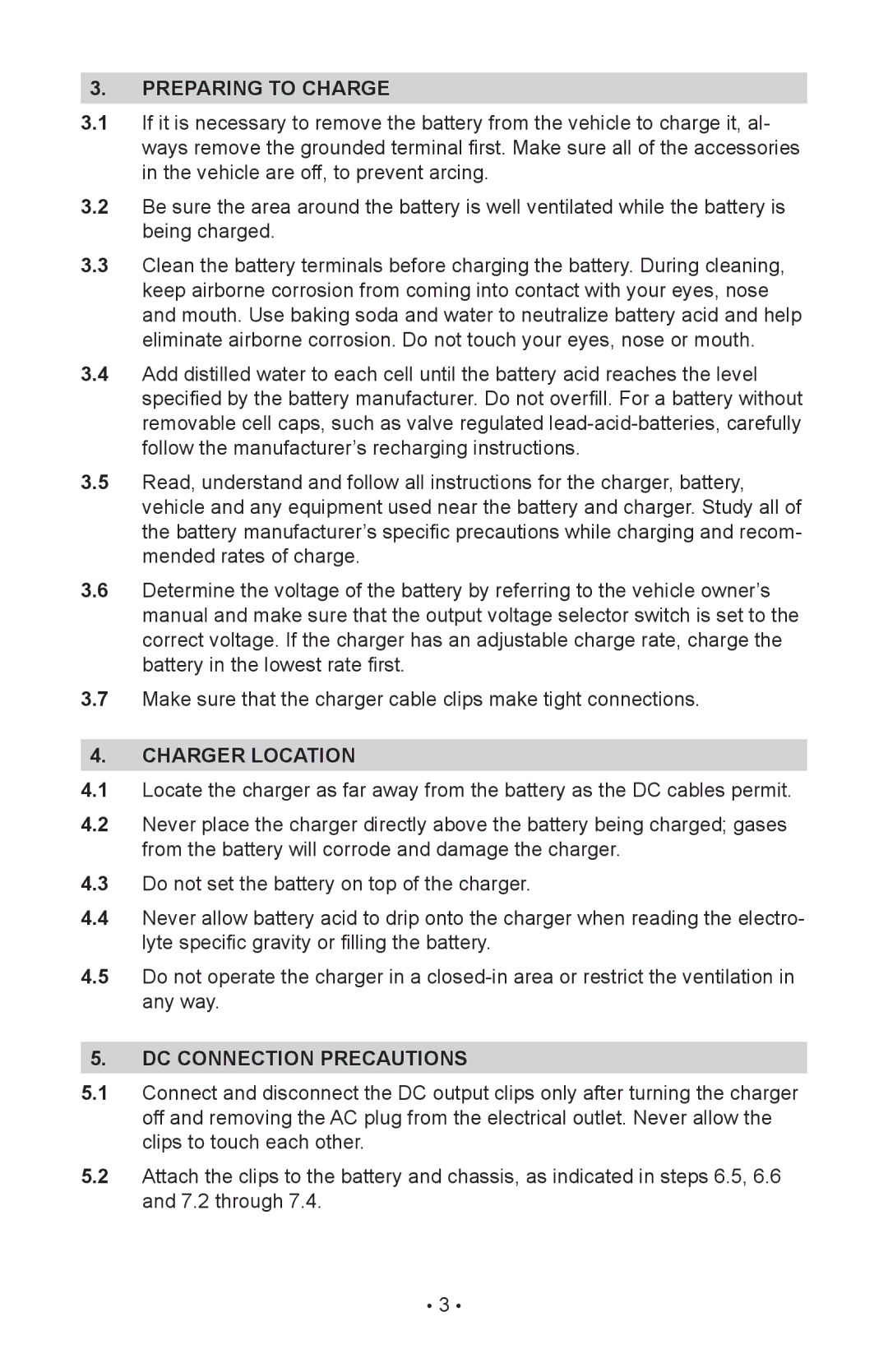 Schumacher INC-2405A owner manual Preparing to Charge, Charger Location, DC Connection Precautions 