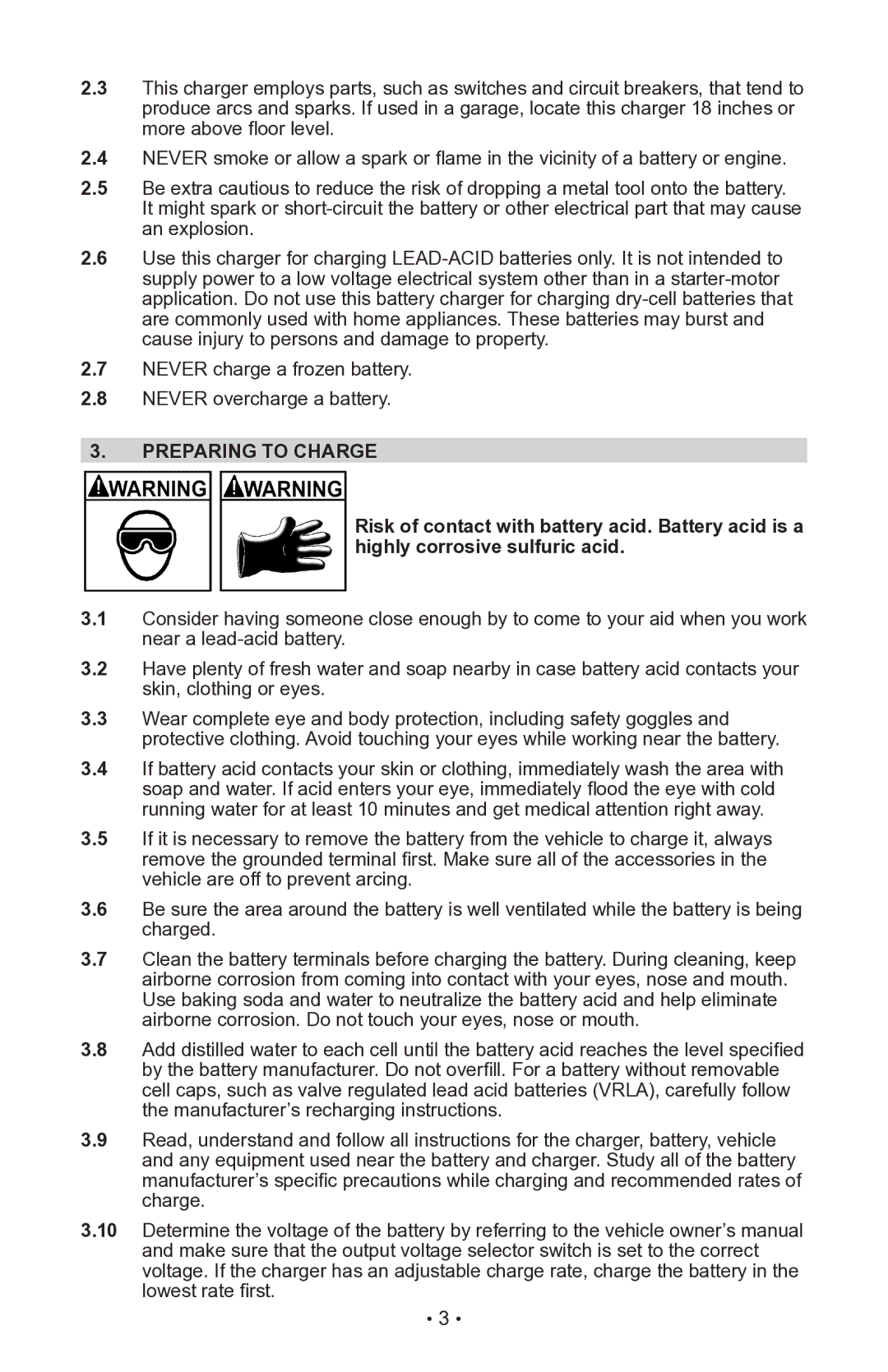 Schumacher 00-99-000940-0110, INC-406AC, 94080043 owner manual Preparing to Charge 