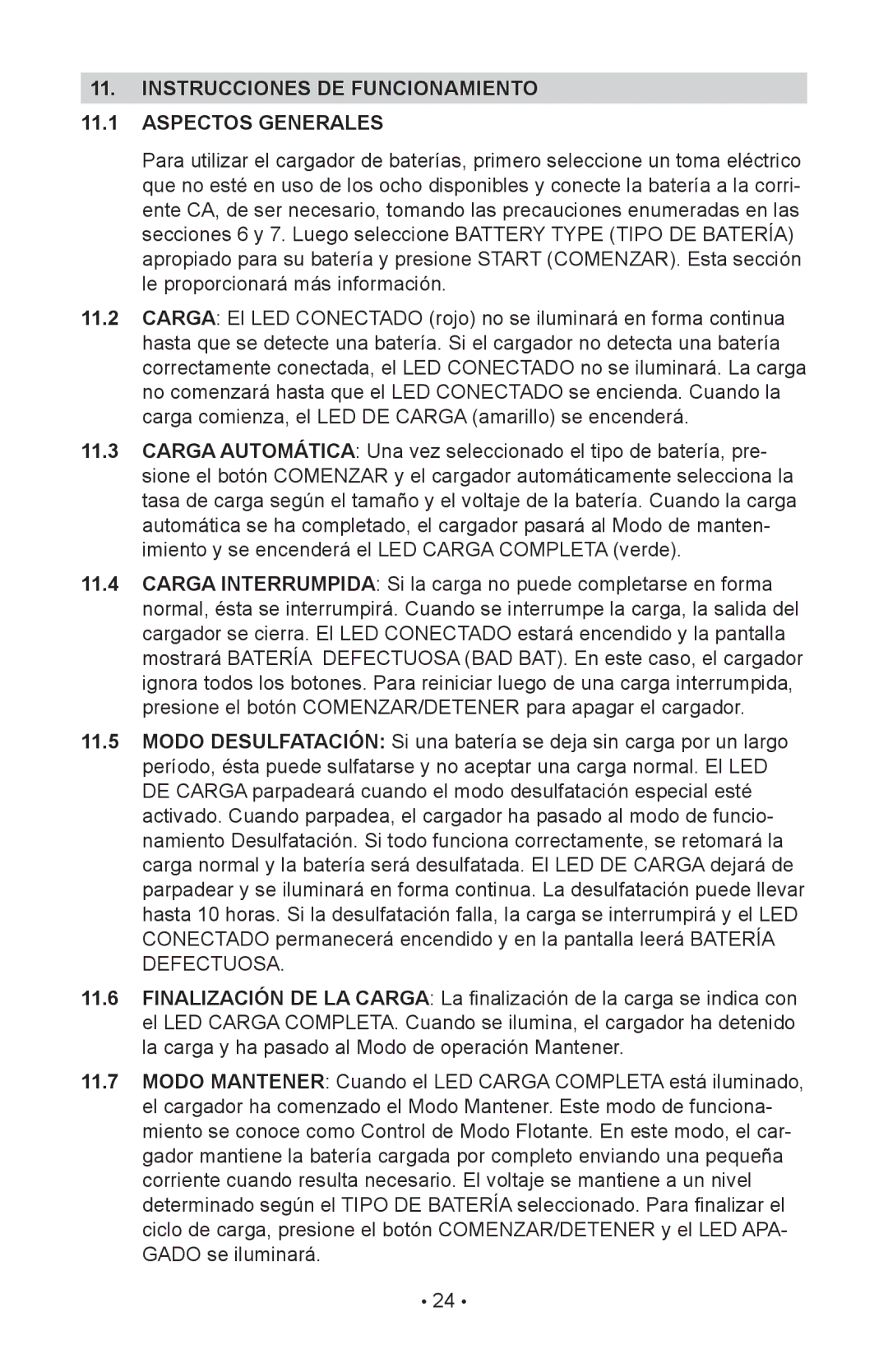 Schumacher INC-812A, 94080037, 00-99-000886/1208 operating instructions Instrucciones DE Funcionamiento Aspectos Generales 